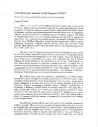 Overview of the University Credit Program of NWCC