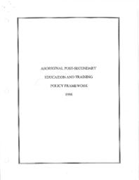Aboriginal post-secondary education and training policy framework 1996