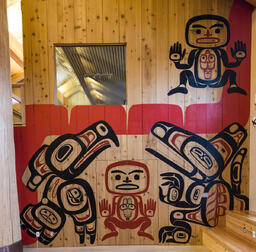 Waap Galts'ap Interior Panel, South Side: Eagle and Wolf