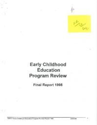 Early childhood education program review: Final report 1998