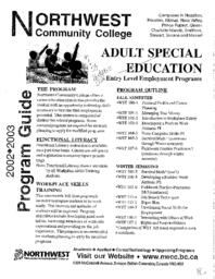 Adult Special Education Program Guide 2002-2003