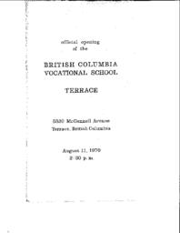 Official Opening of the British Columbia Vocational School, Terrace